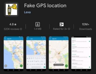 Aplikasi Fake GPS Location Lexa (Sumber: Yandex)