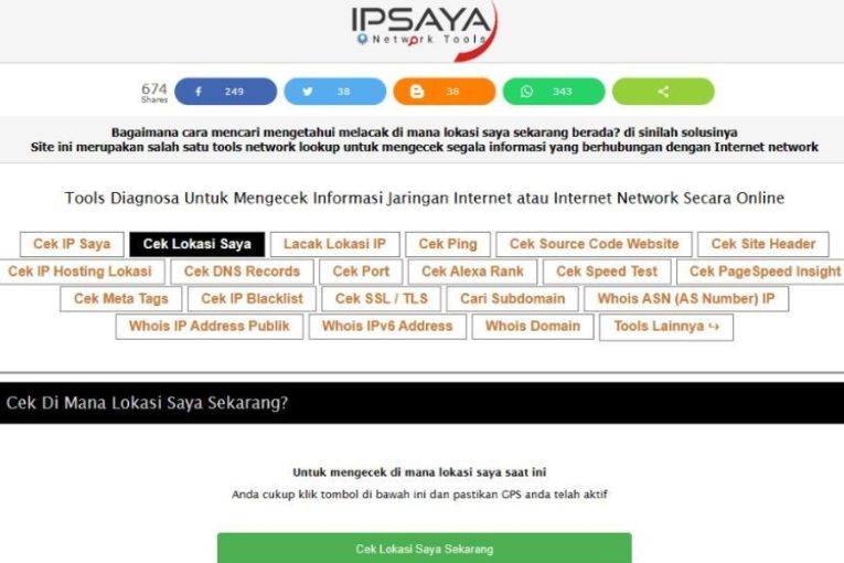 Menggunakan Situs IPSAYA (Sumber: Yandex)