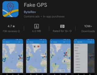 Fake GPS ByteRev (Sumber: Yandex)